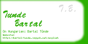 tunde bartal business card